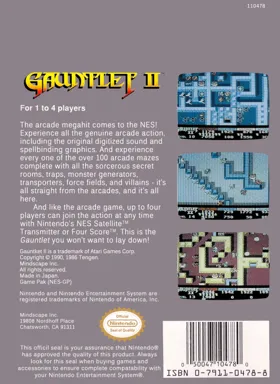 Gauntlet II (USA) box cover back